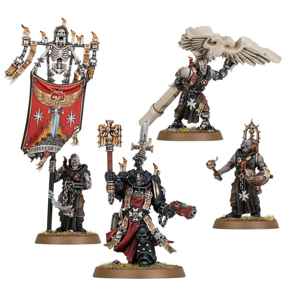 Warhammer 40,000 Black Templars Chaplain Grimaldus & Retinue (4 Miniatures) - Image 2