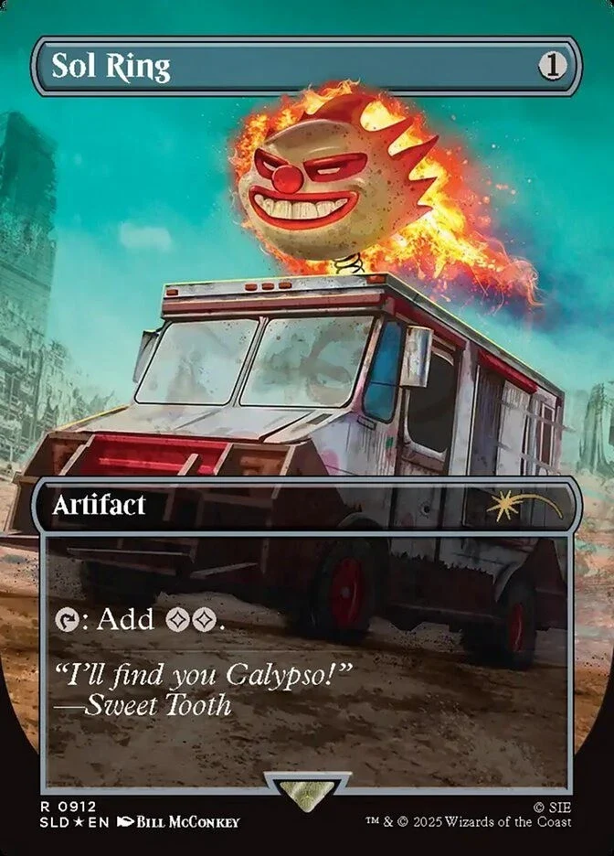 MTG Secret Lair x Twisted Metal Sol Ring, Rainbow Foil Edition